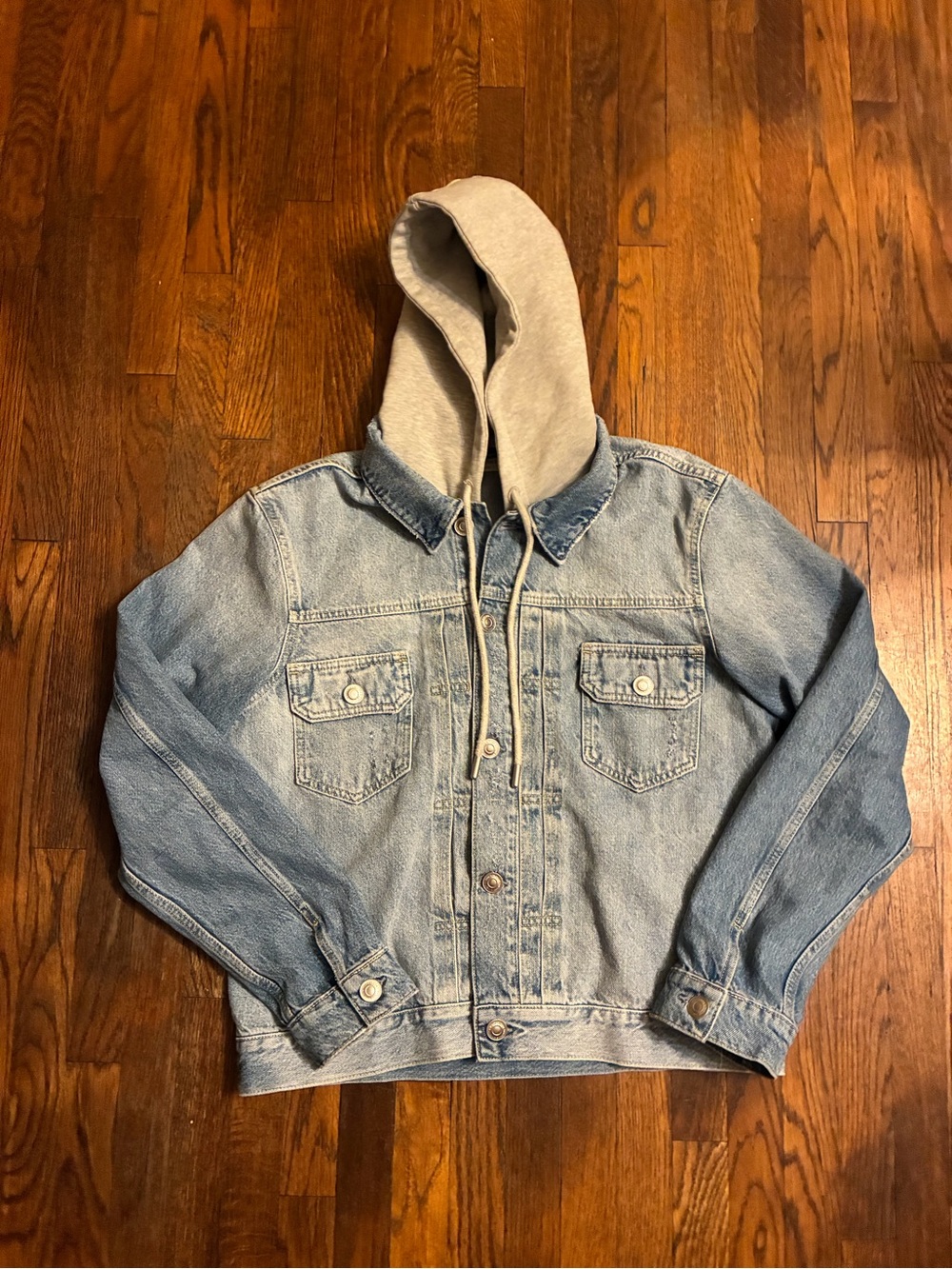 All saints denim hooded jacket size medium